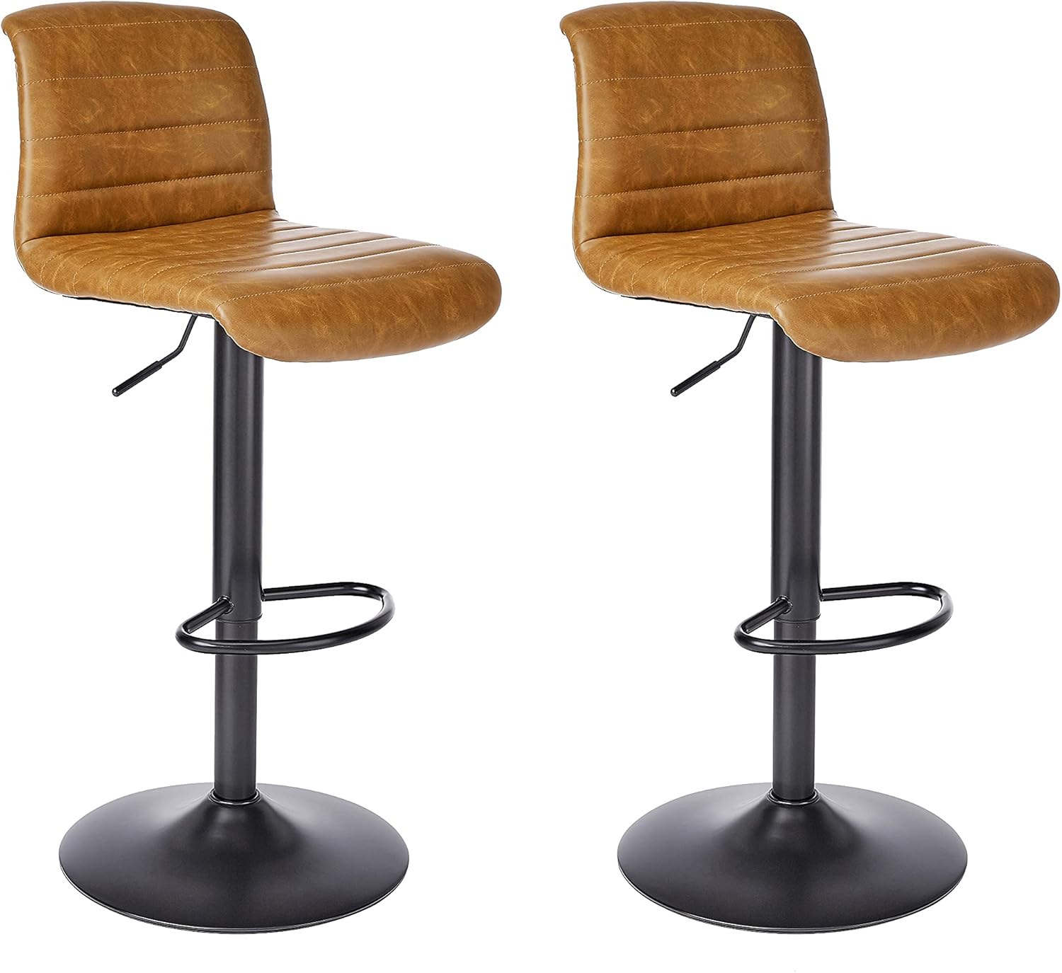 CangLong Swivel Adjustable Counter Height Bar Stools Set of 1 PU Leather Bar Counter Stools with Back Modern Barstools Lift Stools for Kitchen Counter Chairs,Black: Furniture & Decor