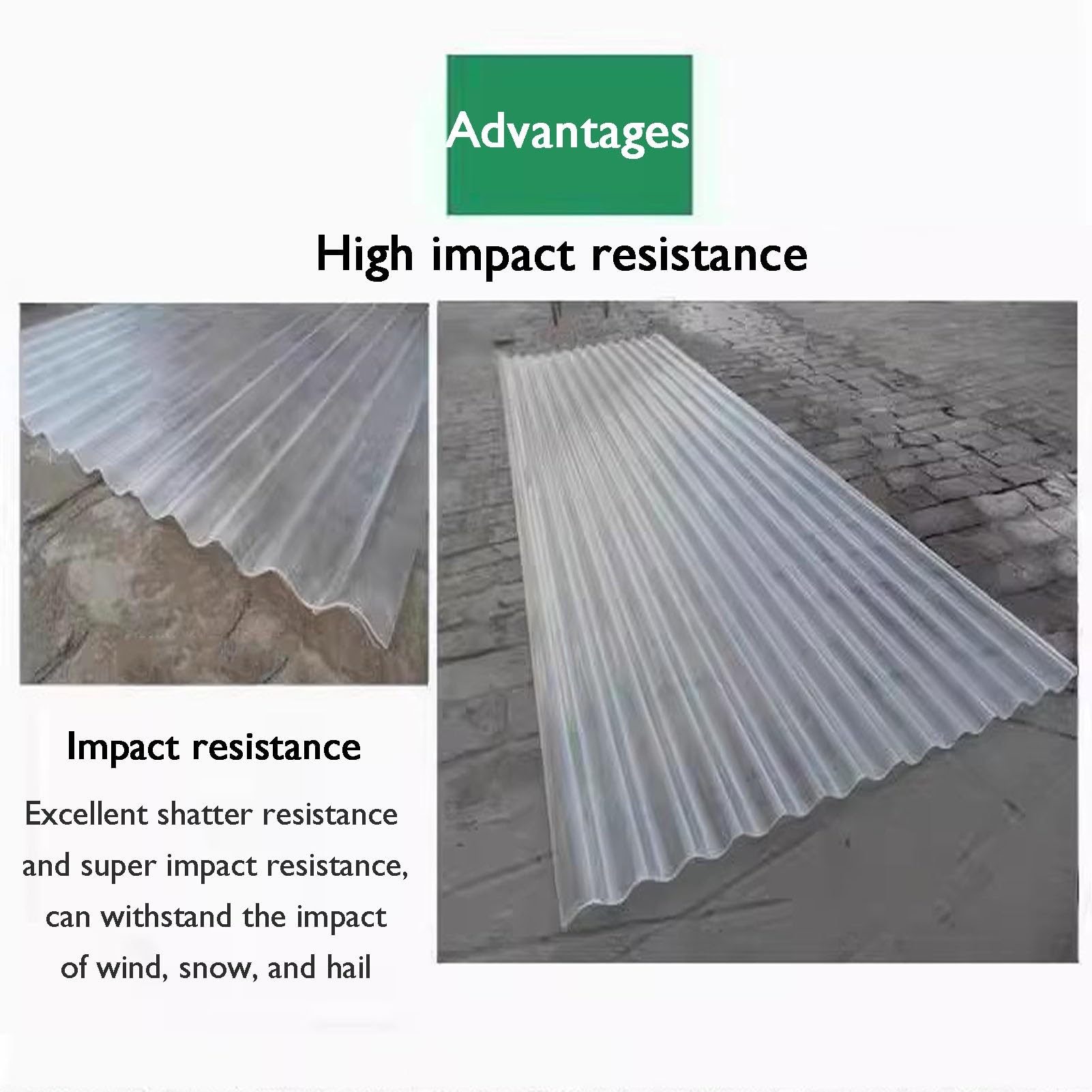 Lastra Ondulata da 1 Mm Tegole Plastica Tettoia Facile da Installare Pannelli Policarbonato Allevamenti di Bestiame, Serre(0.9x1.3m/2.95x4.27ft)