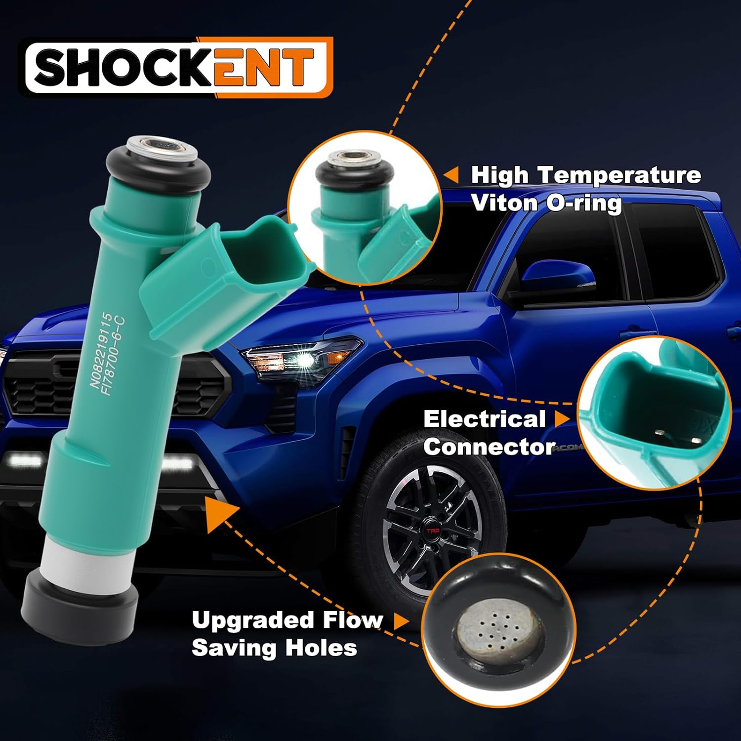 2325031060 Upgraded 4.0L 12-hole Fuel Injectors Fit for:-TOYOTA 4Runner 2003-2009, Tacoma 2005-2006, Tundra 2005-2006, Fj Cruiser 2007-2009 -6Pcs #Replace:FJ787, 232500P030