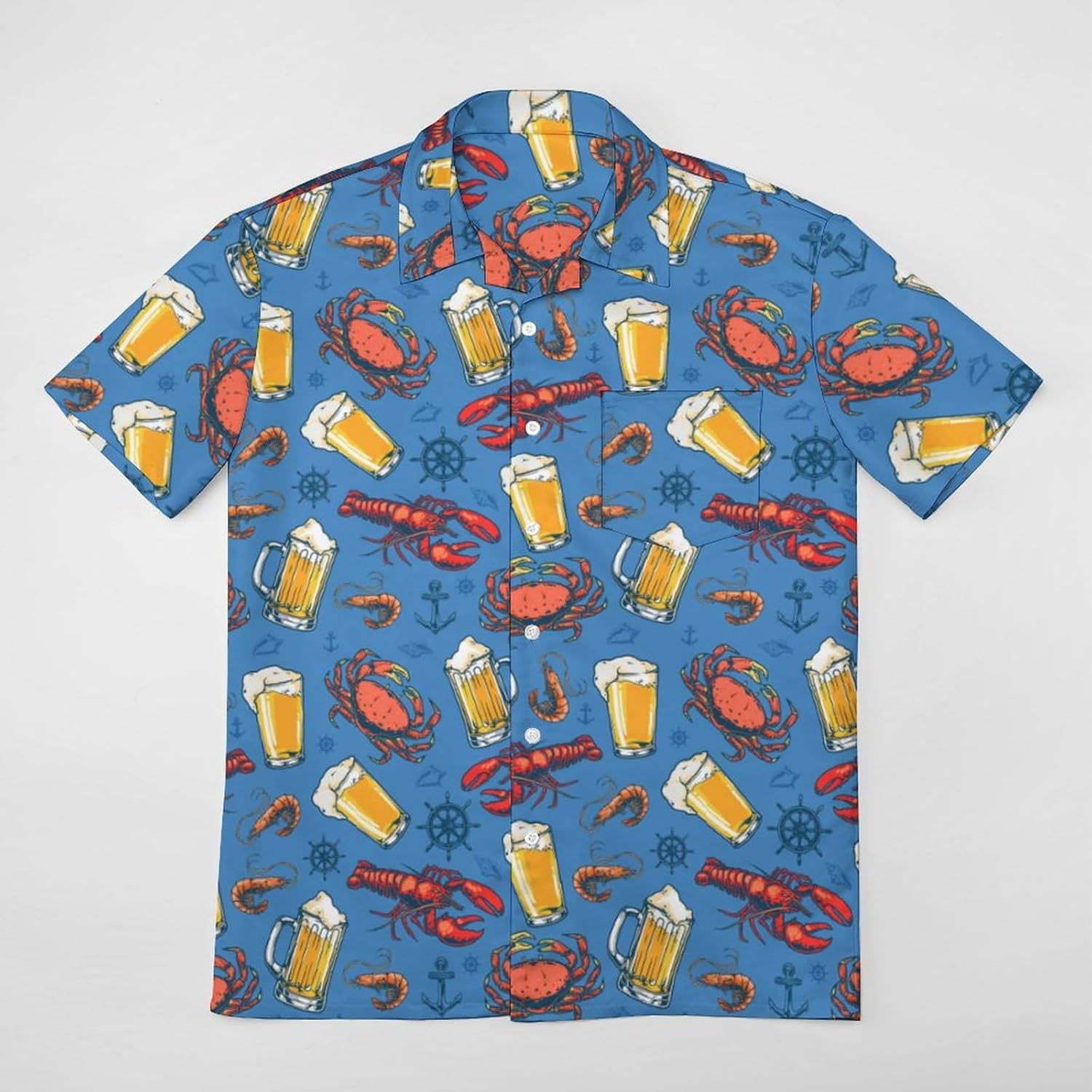 Men's Novelty Button Up Shirt Funky Short Sleeve Party Shirts Casual Hawaiian Beach Shirt - Image 4