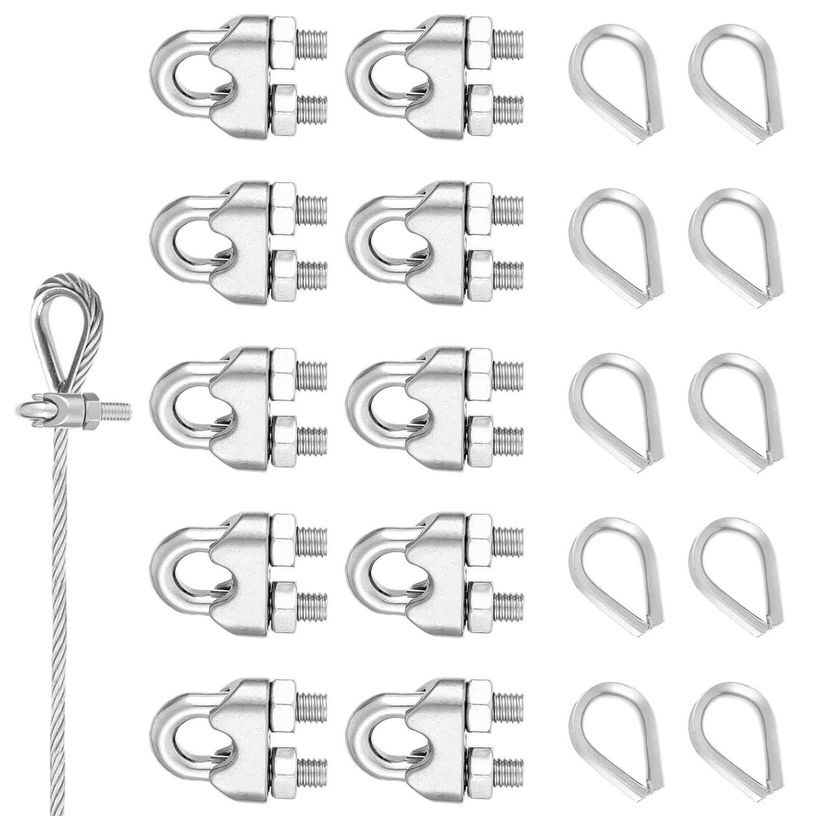 10PCS Industrial Steel Rope Clamps Erosion Resistant Fastening Solution Heavy Duty Cable Clamping for Outdoor Gear Erosion Resistant Wire Rope Clip
