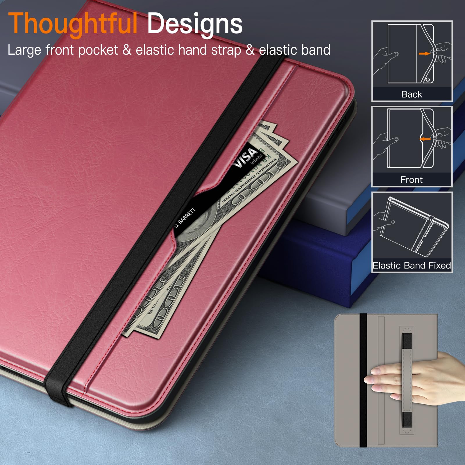 Custodia JETech Per IPad 11a/10a Generazione (2025/2022) Con Portapenne - Navy - Foto 2