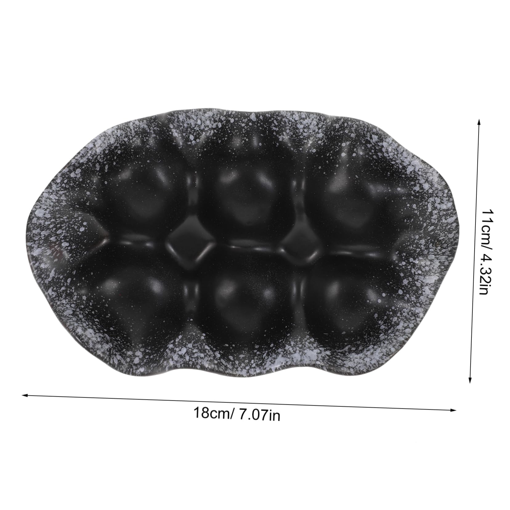 AUTSUPPL Egg Tray Egg Serveware Egg Storage Tray Egg Organizer Porcelain Egg Holder Egg Packing Holder Fridge Egg Keeper Egg Fixing Holder Egg Holder Countertop Egg Platter Black Ceramics