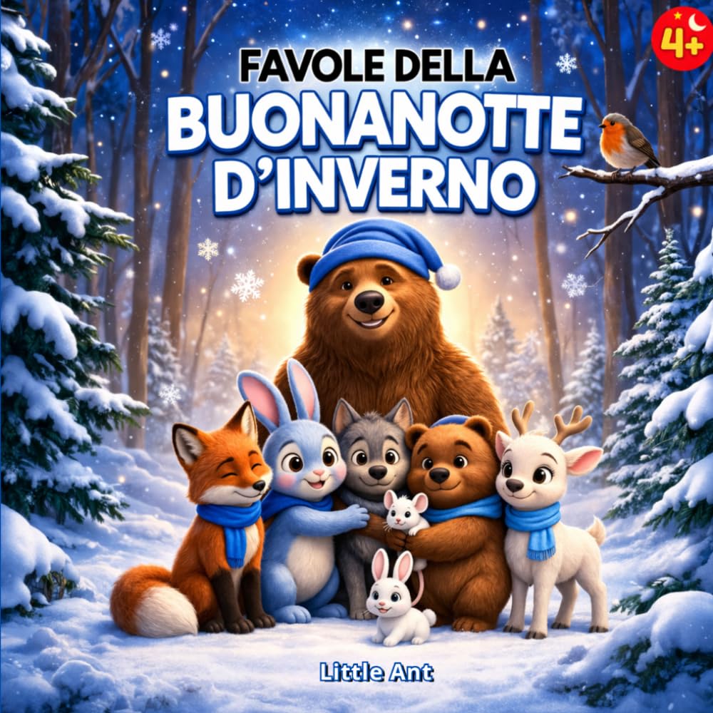 Favole della buonanotte d'Inverno per bambini 4 anni: 6 storie illustrate a colori (Favole della buonanotte - Le stagioni)