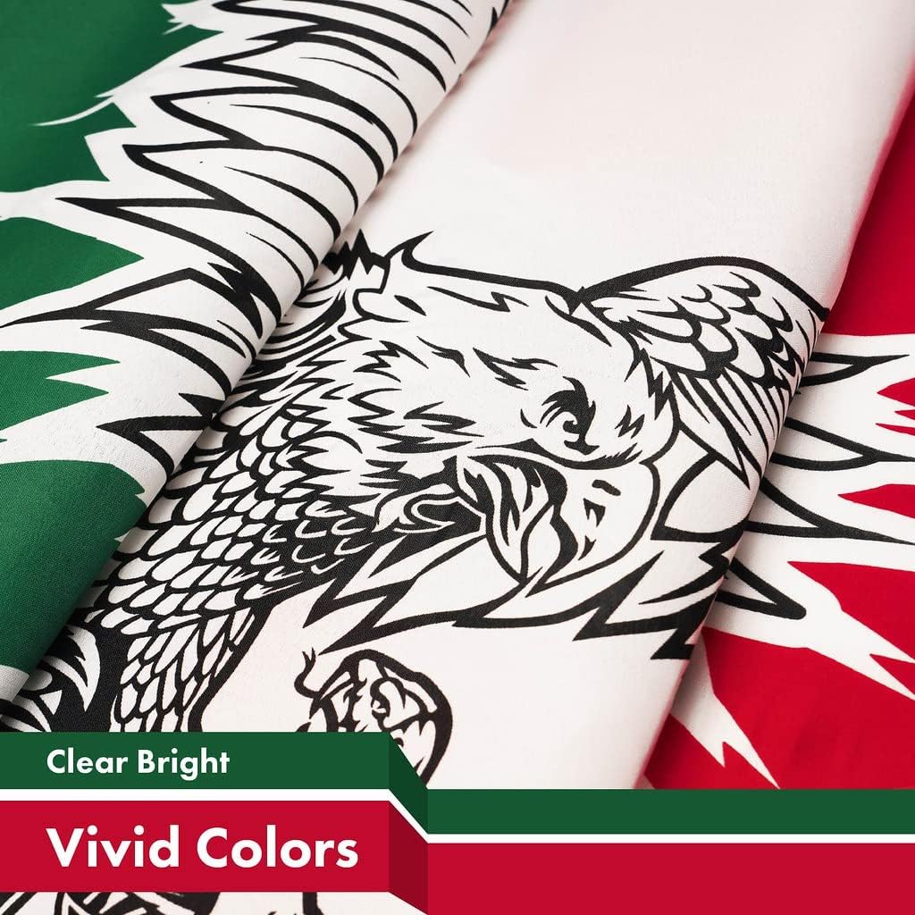 G128 Mexico Mexican Viva Mexico Flag | 3x5 Ft | LiteWeave Pro Series Printed 150D Polyester | Indoor Outdoor, Vibrant Colors, Brass Grommets, Thicker and More Durable Than 100D Polyester