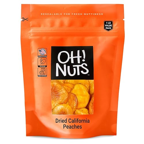 Miniatura 17 de Oh! Nuts Melocotones secos California – 2 libras – Rebanadas de frutas secas – Sin azúcar añadido – Empaquetado en bolsa con cierre de cremallera