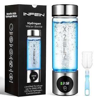 Hydrogen Water Bottle, 3000PPB Portable Hydrogen Water Ionizer Machine, Rechargeable Hydrogen Water Bottle Generator with SPE & PEM Tech, Hydrogen Water Cup for Gym Office Home Travel
