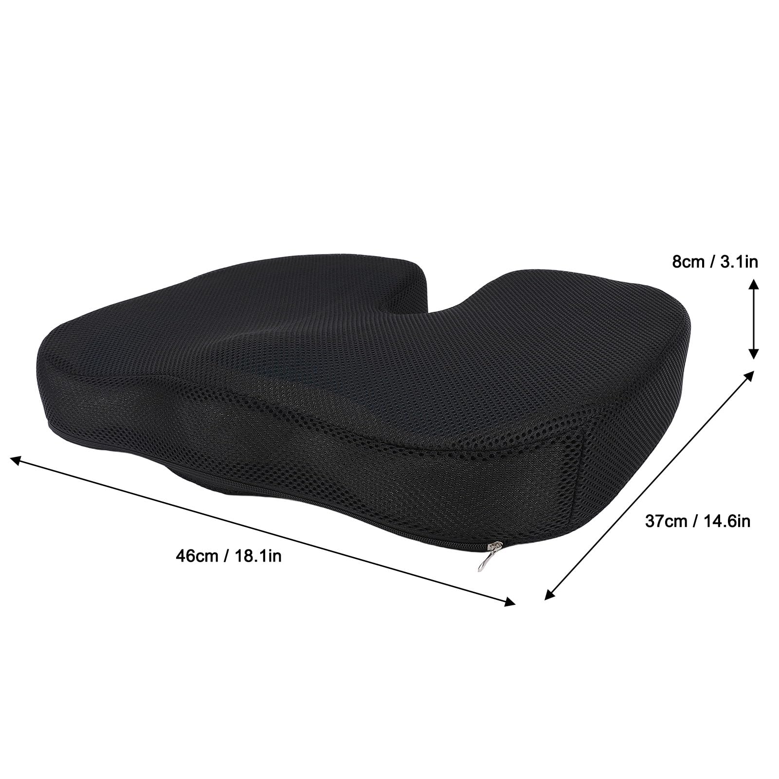 Cuscino del Sedile in Gel con Memory Foam per Alleviare la Pressione e Comfort per Ufficio, Casa, Auto, 18,1 X 14,6 X 3,1 Pollici
