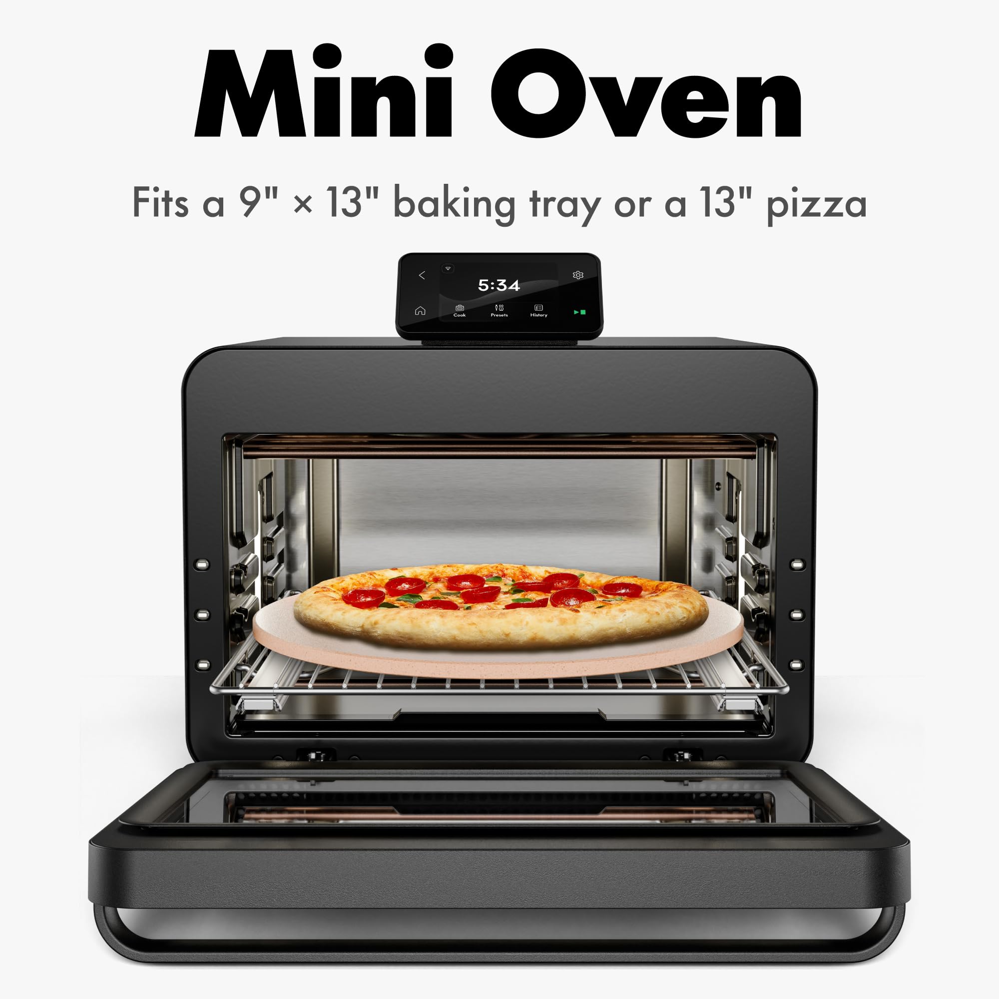 CHEF iQ MiniOven Smart Toaster Oven Air Fryer Combo, 11-in-1 Countertop Convection Oven, Bake, Broil, Air Fry, Broil, Dehydrate, 1750W, 25 Qt Capacity, Fast Cooking with Touchscreen Controls – Black Product Image 6