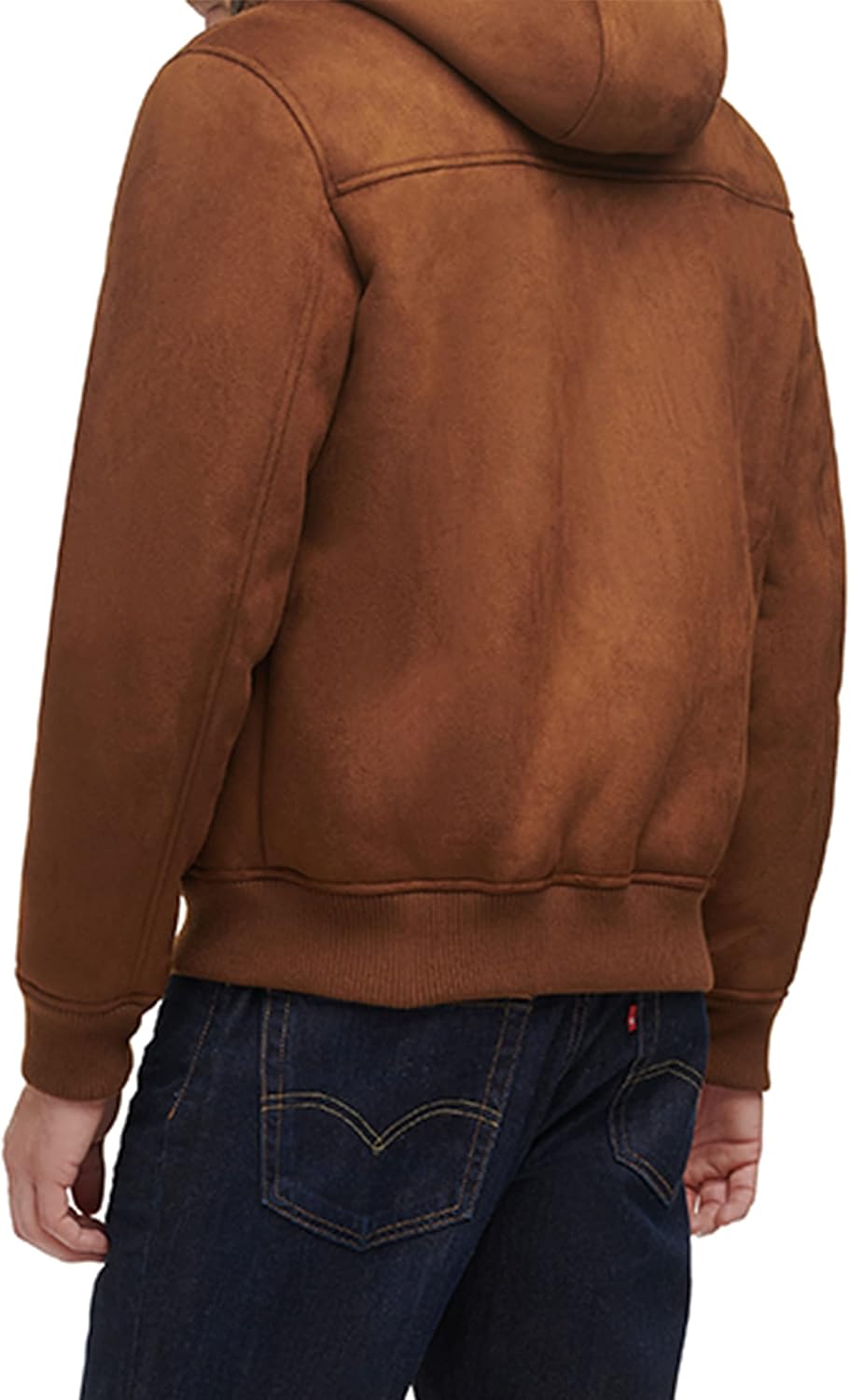 Levi's Men's Buffed Cow Faux Leather Hoody Bomber - Image 2