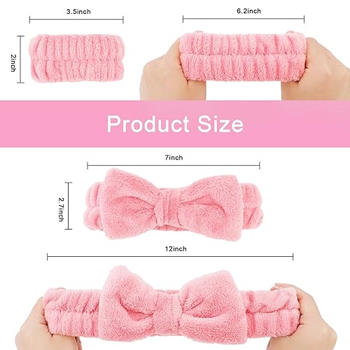 Miniatura 4 de CIEHER 12 diademas de maquillaje para mujer, bandas elásticas para lavarse la cara, bandas de pelo suaves a juego, diadema de spa, diadema de vellón