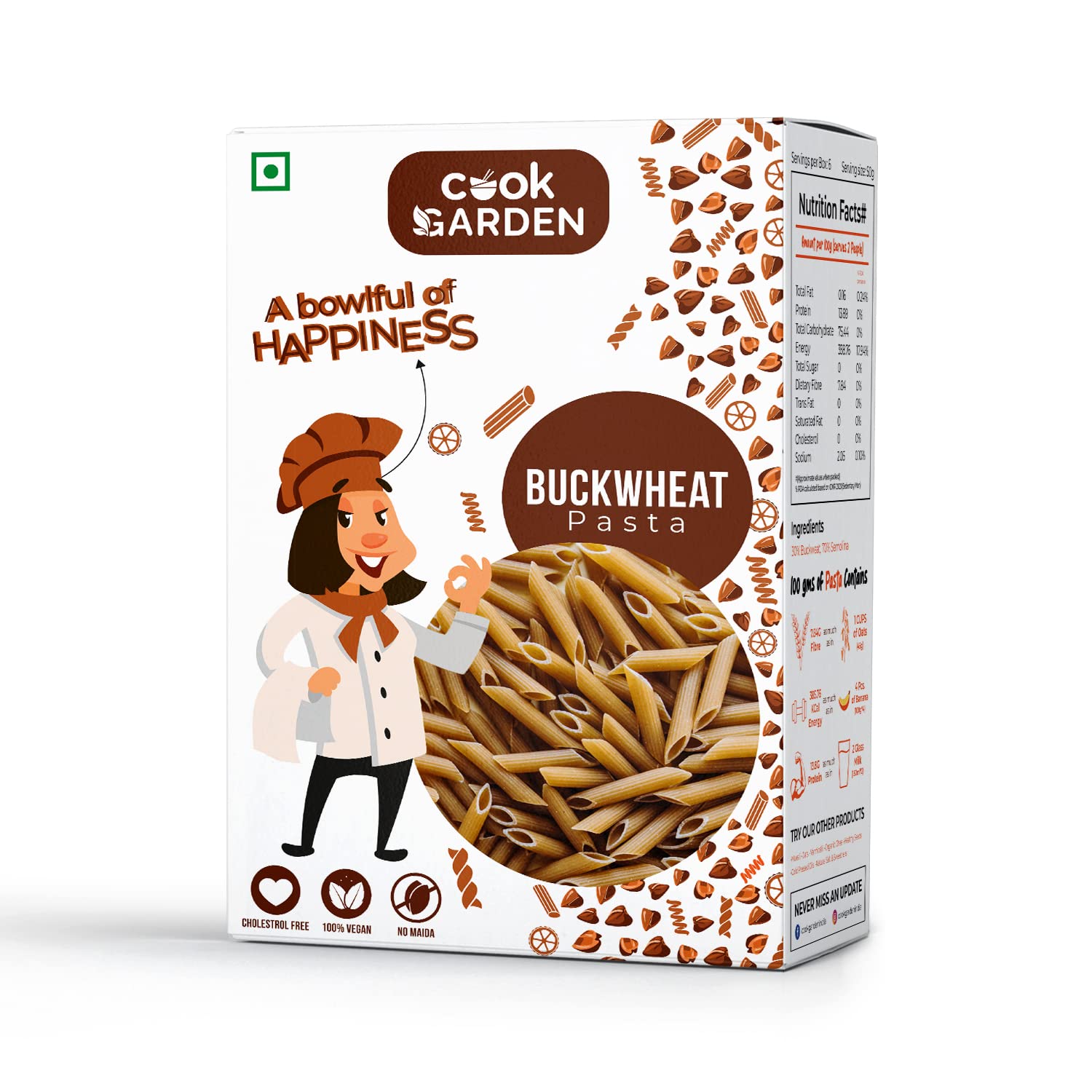 CookGarden Buckwheat Pasta 300g, Healhy Penne Pasta, High Protein Pasta, Rich in Calcium, High Fiber Pasta, No-Maida Buckwheat and Semolina Pasta (B0BPR6536W) Amazon Price History, Amazon Price Tracker