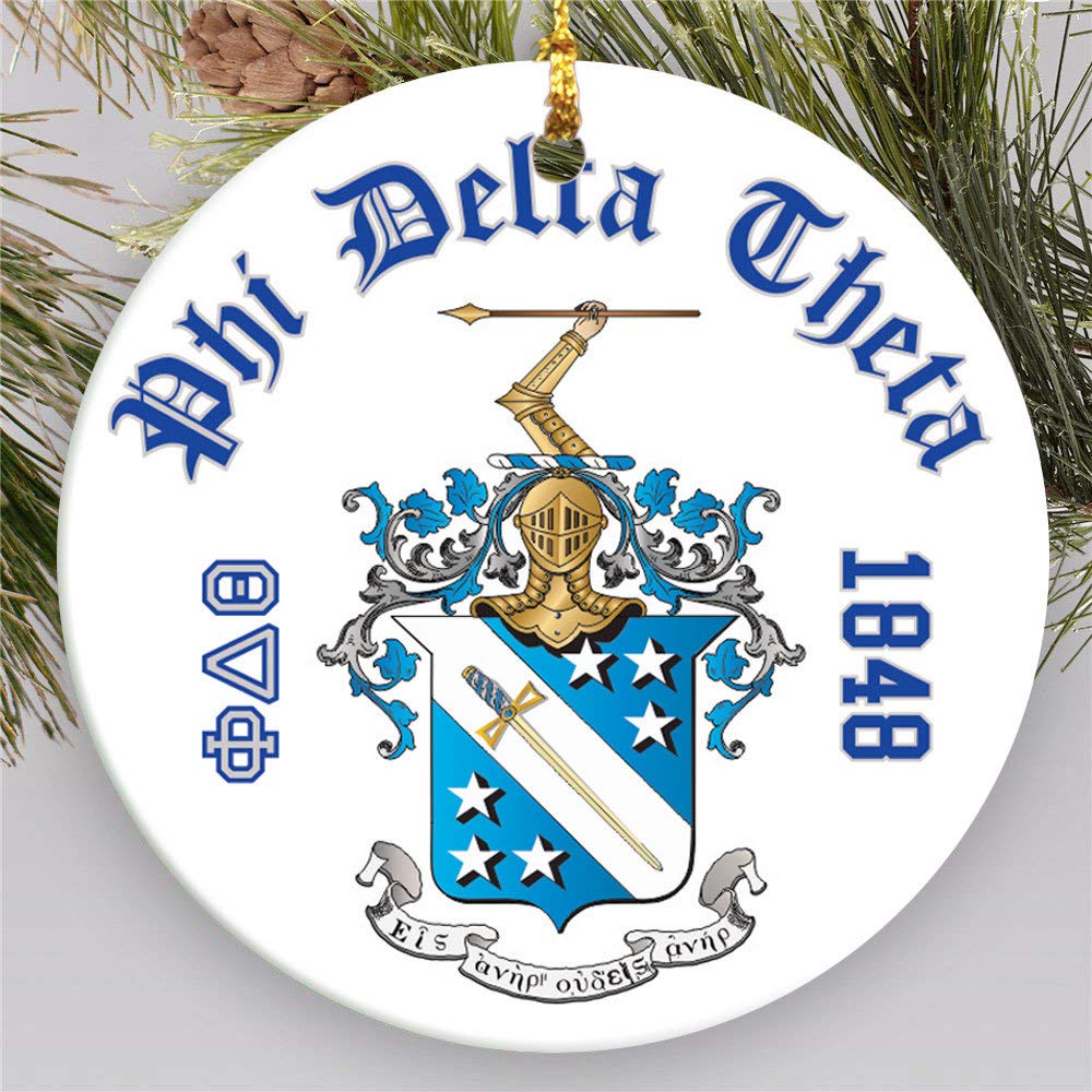 Amazon.com: Phi Delta Theta Round Christmas Shield Ornament : Home