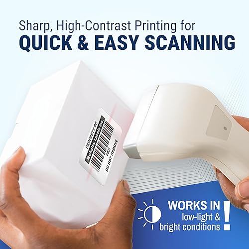 Miniatura 4 de McAuley Labels Etiquetas de activos personalizadas para equipos, numeradas, adhesivo acrílico permanente, poliéster blanco semibrillante, etiqueta