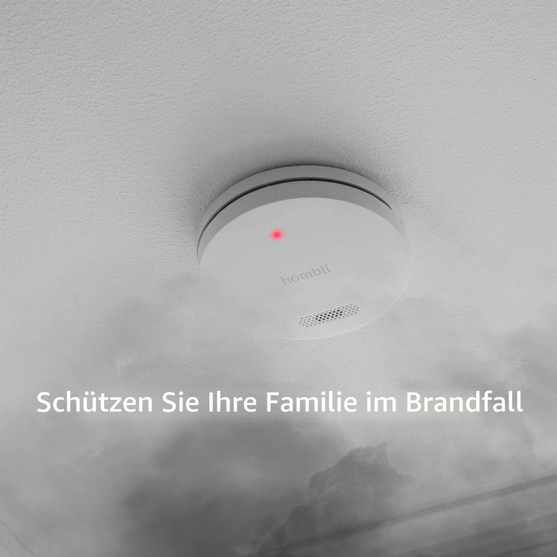 Hombli Smart Rauchmelder 10 Jahren Batterielaufzeit, 85 dB Alarm, Magnethalterung, kompatibel mit Google, Alexa und Siri WLAN, App - 3er Set, Weiß | App-Steuerung, kompatibel mit Alexa, Google, Siri, Magnethalterung, App, 3er Set, niederländische Marke fü