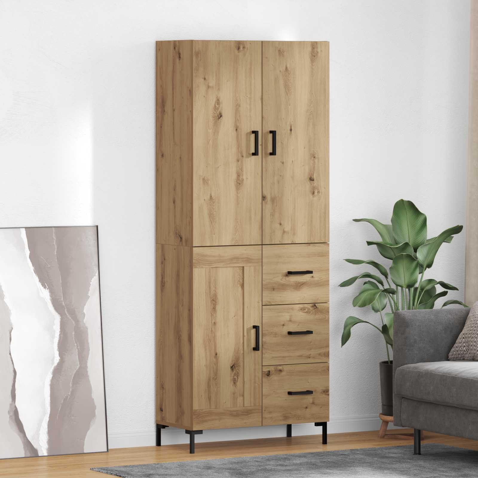 Buffet meuble de rangement en bois d'ingénierie pour gagner de l'espace dans la cuisine