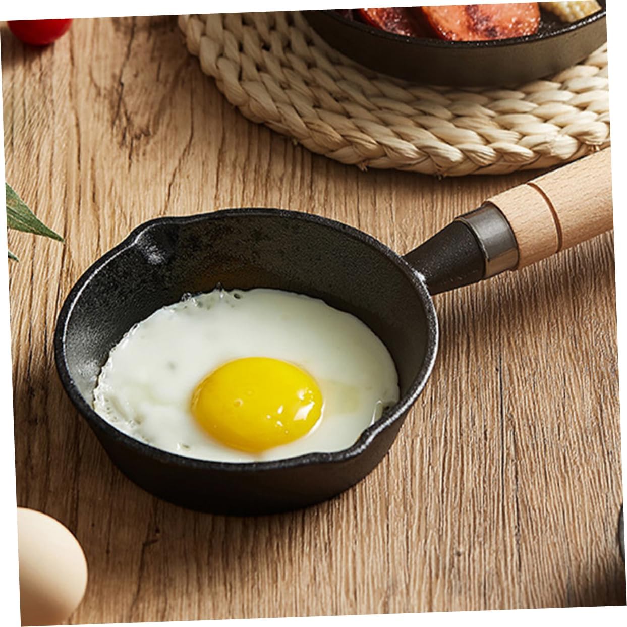 2pcs Mini Cast Iron Melting Pot Small Sauce Pan for Butter Oil Milk and Heating with Handle for Baking and Cooking