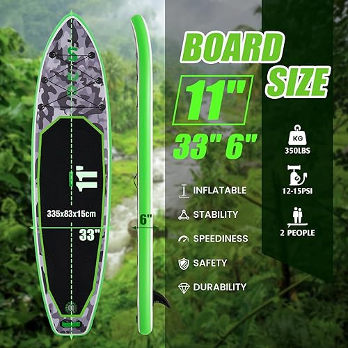 Vista 70 de FunWater Inflatable Stand Up Paddle Board with Premium SUP Paddleboard Accessories, Anti-Slip EVA Deck, 11'/10'6'' Paddle Boards for Adults & Youth