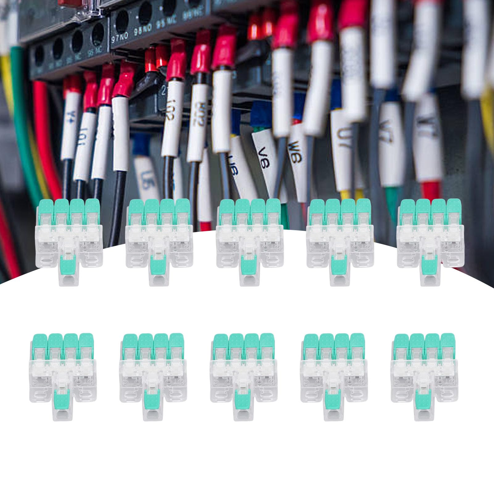 Lever Wire Connectors 1 to 4, Lever Wire Connectors Kit Quick Wiring Cable Connector Push in Terminal Block 41A 450V, Idc Electrical