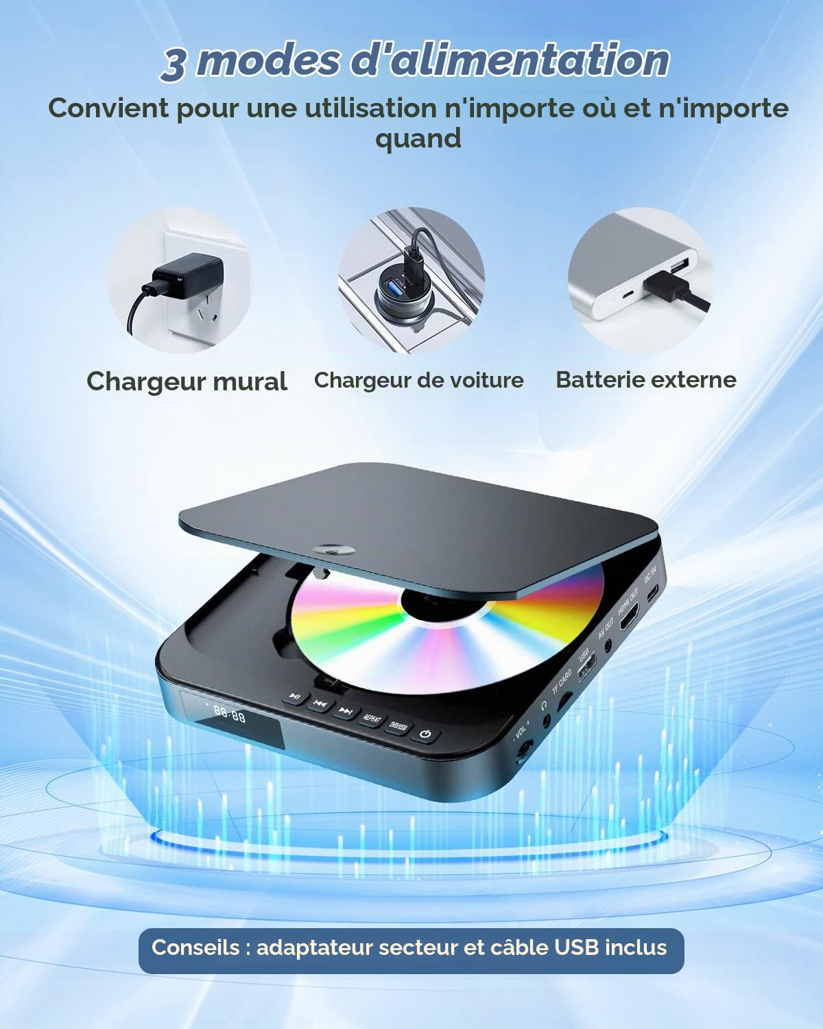 Mini Lecteur DVD HDMI DESOBRY pour TV