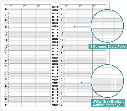 Miniatura 5 de Libro de citas – Libro de citas de salón sin fecha, libro de horarios diarios y por hora con 200 páginas, de 6 AM a 9 PM, planificador diario de