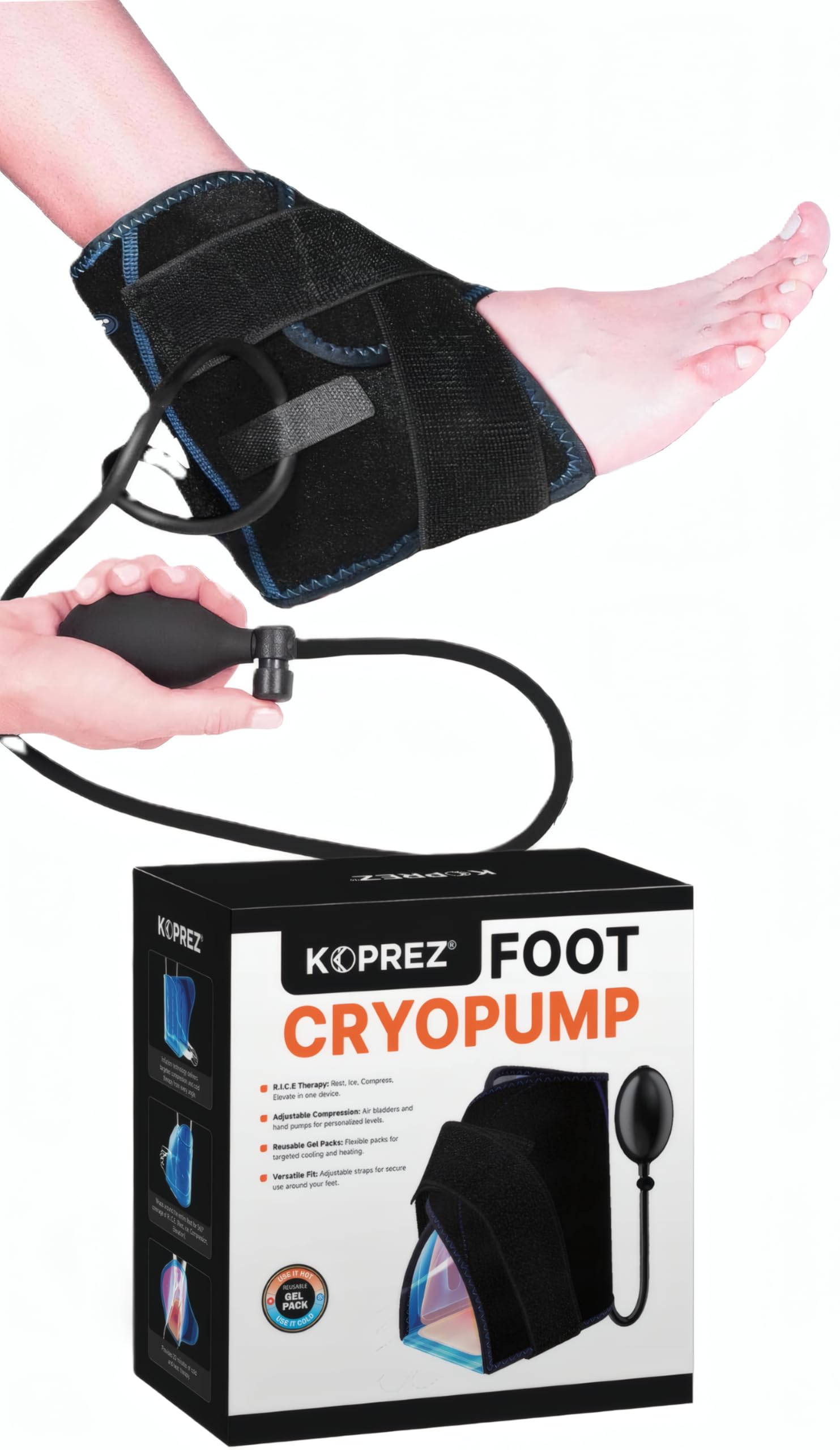 Amazon.com: Koprez Foot Ice Pack Wrap with Compression Pump