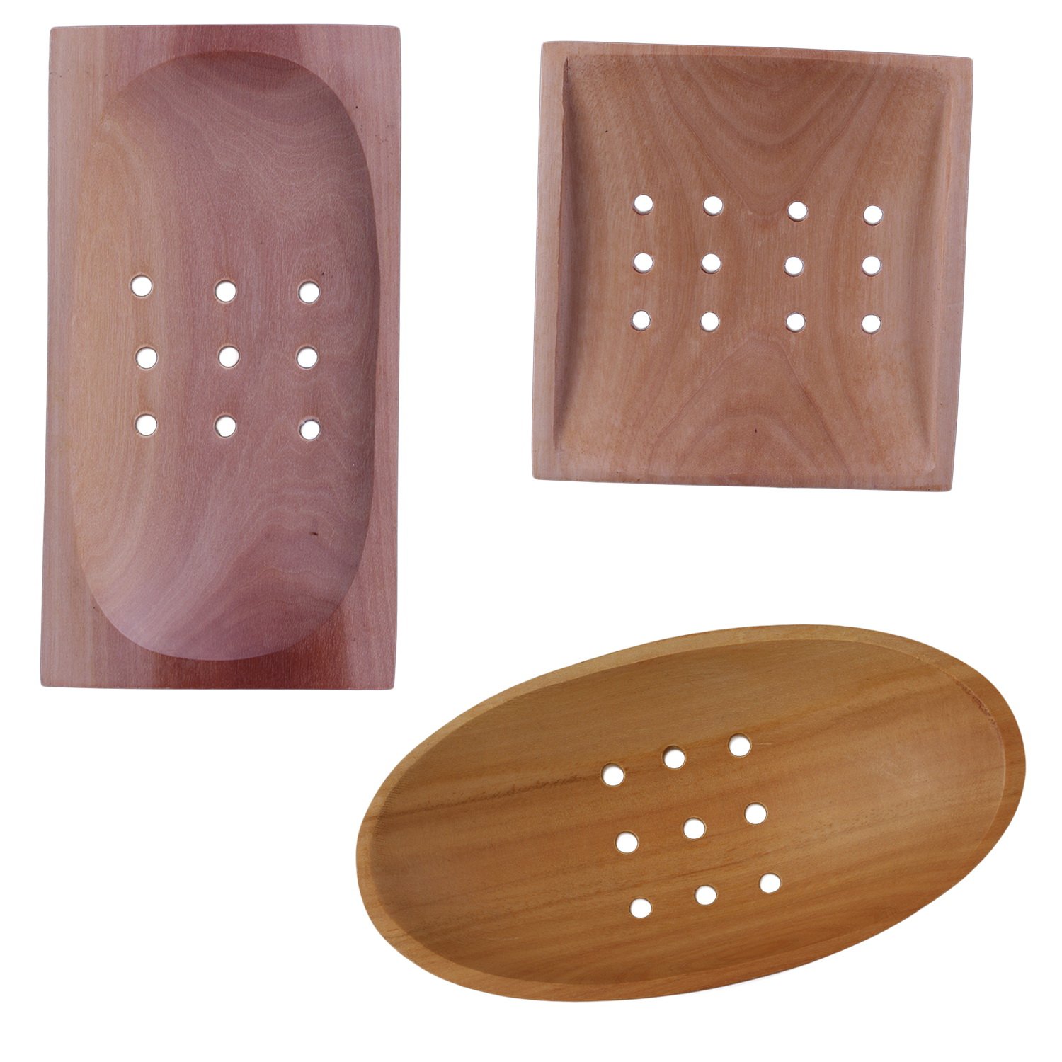 ART-CRAFT 3X Nachhaltige Seifenschale Holz Seifenablage Seif