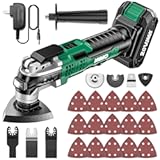 KIMO 20V Cordless Oscillating Tool Kit with 26-Pcs Accessories&comma; Max 21000 OPM&comma; 6 Variable Speed & 3° Oscillating Angle&comma; Battery Powered Oscillating Multi-Tool for Cutting Wood&sol;Nailing&sol;Scraping&sol;Sanding