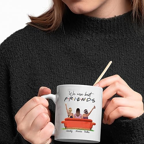 Miniatura 8 de Taza de café personalizada para mejores amigos, regalos personalizados para mujeres, tazas personalizadas con nombres, peinados, idea de cumpleaños