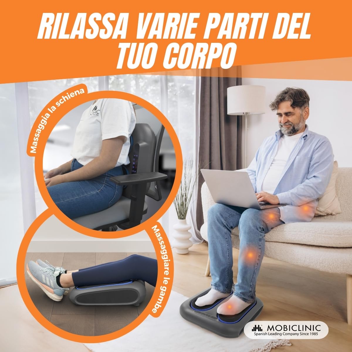 Mobiclinic® fitness, Massaggiatore per piedi elettrico, 10 livelli di vibrazione, 5 programmi, Timer, Vibrolegs, Vibromassaggiatore, Pedana vibrante, Telecomando e display led, Vibfit