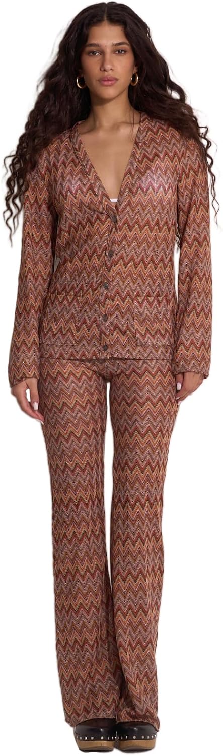 Gottex Beach Life Desert Mirage Victoria Beach Cardigan - Zig Zag Crochet Design, V-Neck, Button Front Closure & Pockets