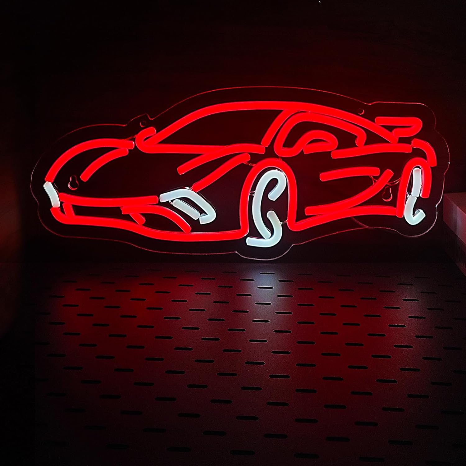 Sports Car Neon Signs for Wall Decor,Dimmable Garage Neon Light,Hanging Decorations Race Car Signs for Kids Bedroom Boys Room Playroom Man Cave motor vehicles lovers Birthday Gifts(16.5“*7.1“)