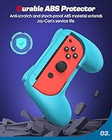 Vista 5 de MoKo Grip para Nintendo Switch OLED modelo Joycon & Switch Joy-Con, paquete de 2 Kit de mango ergonómico de agarre de mano compatible con Nintendo