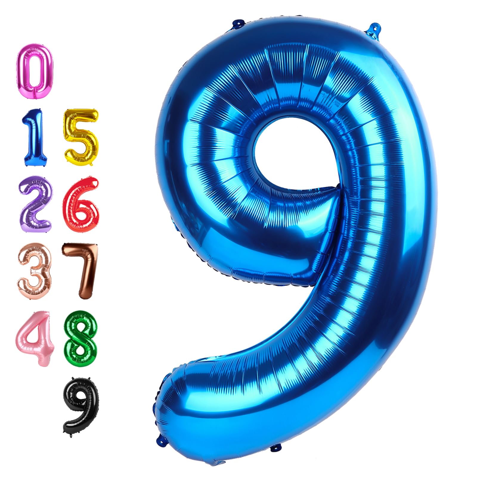 9 Balloon Number Blue 40 inch Number Balloons for 9th Birthday Decorations