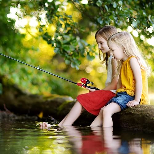 Miniatura 7 de Urban Deco Kit de caña de pescar para niños, 2 unidades, caña de pescar telescópica portátil para niños con caja de aparejos, 2 redes de pesca y 2