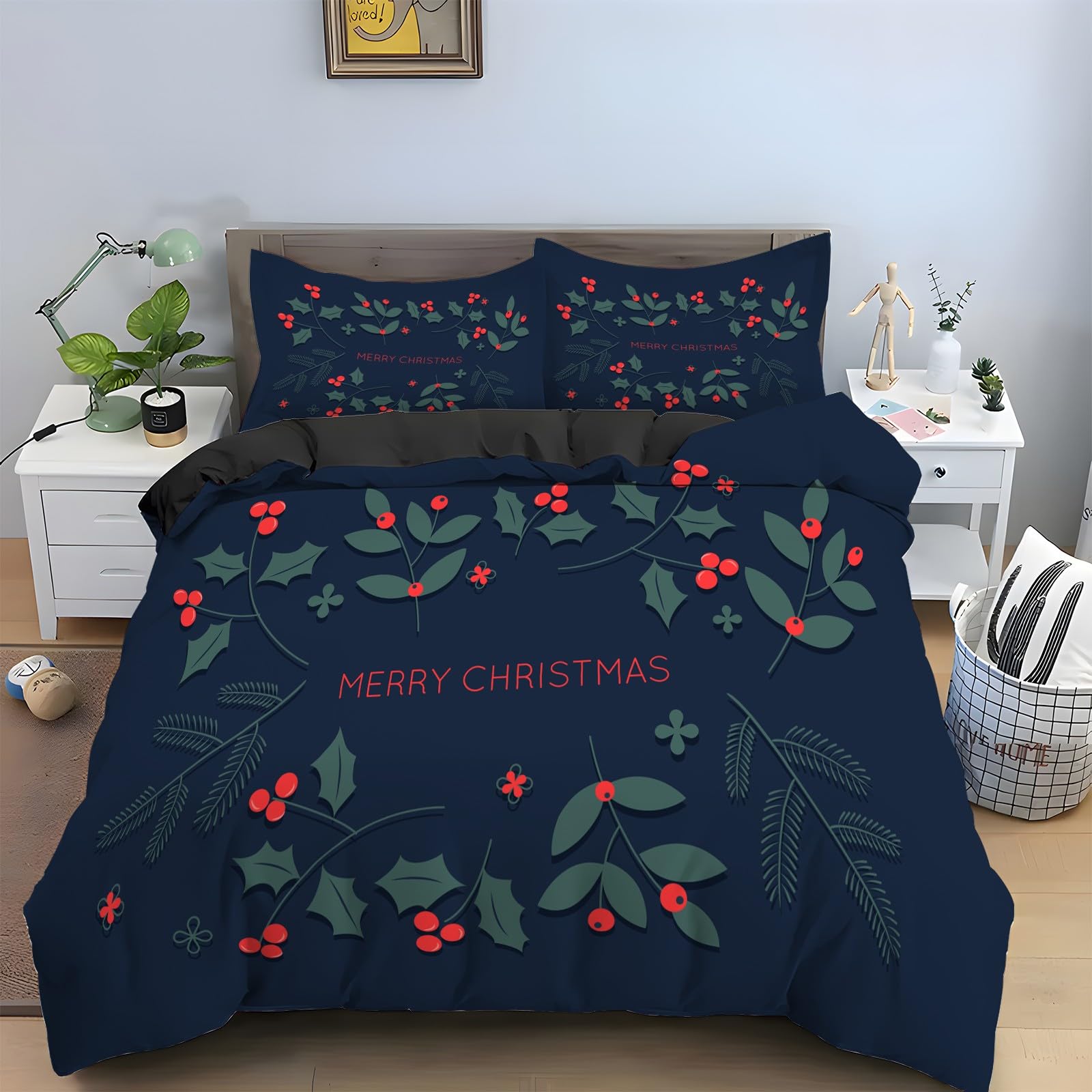Housse de couette 200x200 avec fermeture éclair pratique pour lit 2 personnes