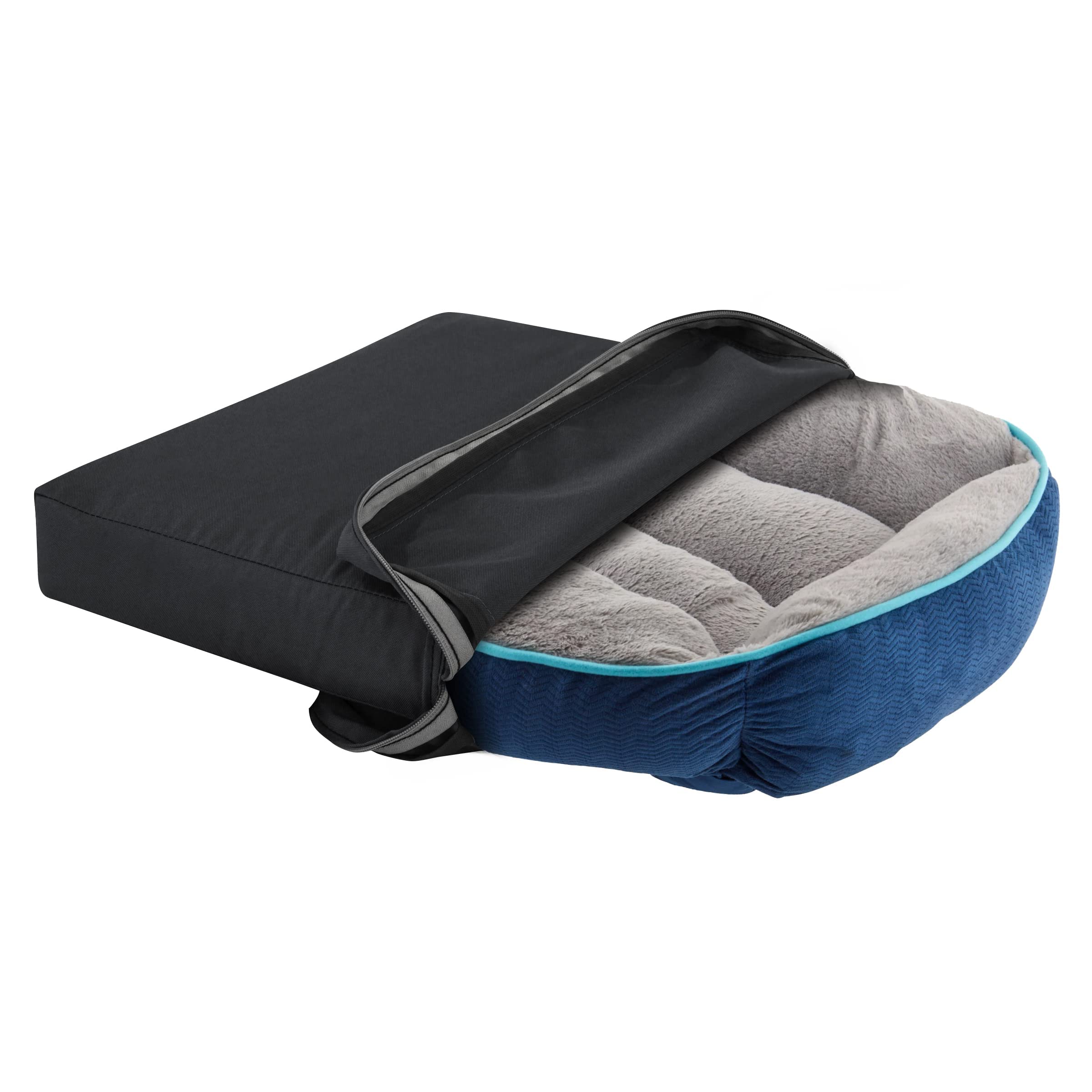 SELUGOVE Fundas de cama para perros de 53 pulgadas de largo x 43 pulgadas de ancho x 5 pulgadas de alto, lavables, de tela Oxford gruesa e impermeable, con asas y cremallera, reutilizable, para perros