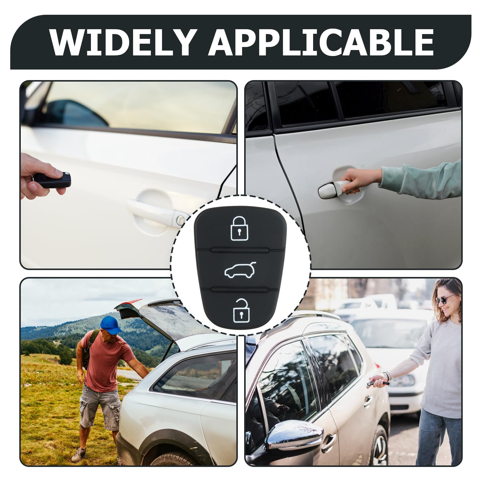 Cover Pulsanti Telecomando Auto - Set 2 Pezzi Per Hyundai, Kia, Jeep Con 3 Tasti - Foto 9