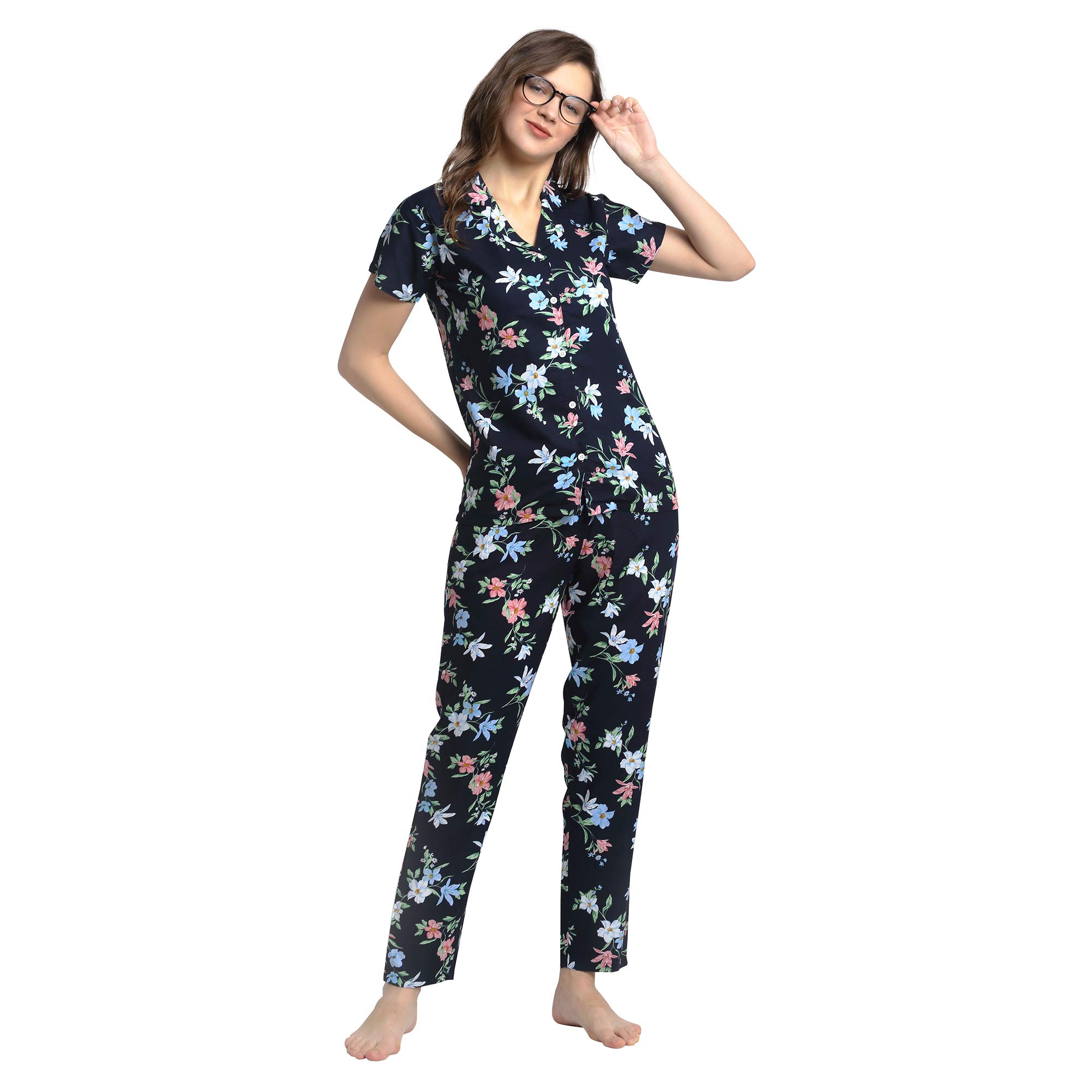 Boston ClubWomen's Cotton Floral Night Suit Set Pack of 1
