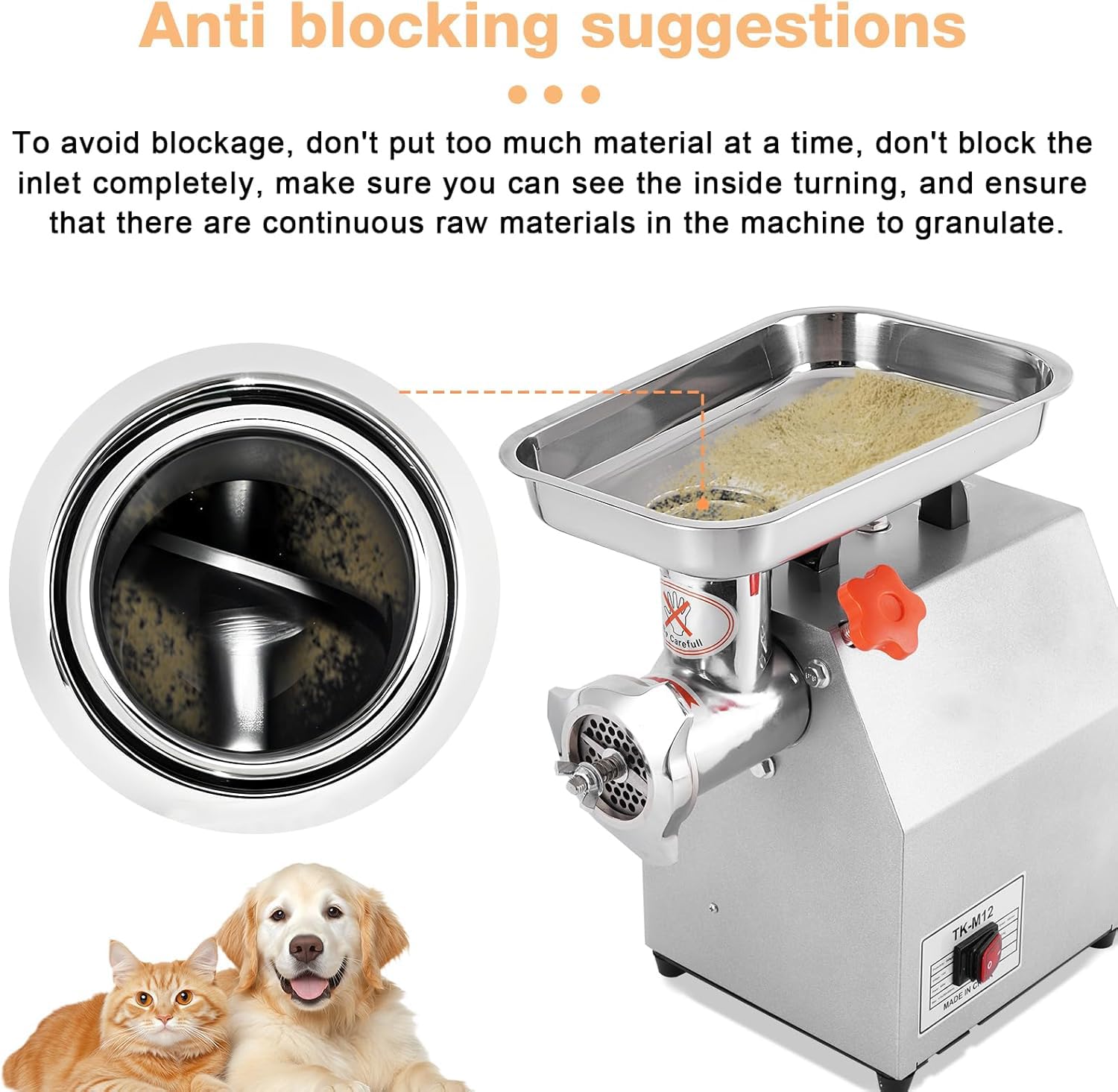 TYH Macchina per Pellet di Mangime Elettrico Commerciale per Animali, Mulino per Mangime per Animali Domestici, Mangime per Gatti, Cani E Uccelli con 3 Mm/5 Mm/7 Mm, Mangime per Gatti