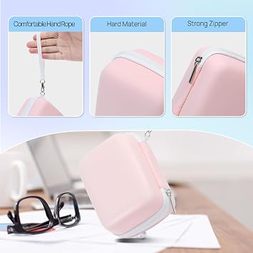 POLONO Genuine Label Printer Case Compatible with P31S and L1-A Label Maker, Hard Carry Label Printer Case for Labeler Makers, Storage Case for Portable Sticker Printer (Case Only), Pink