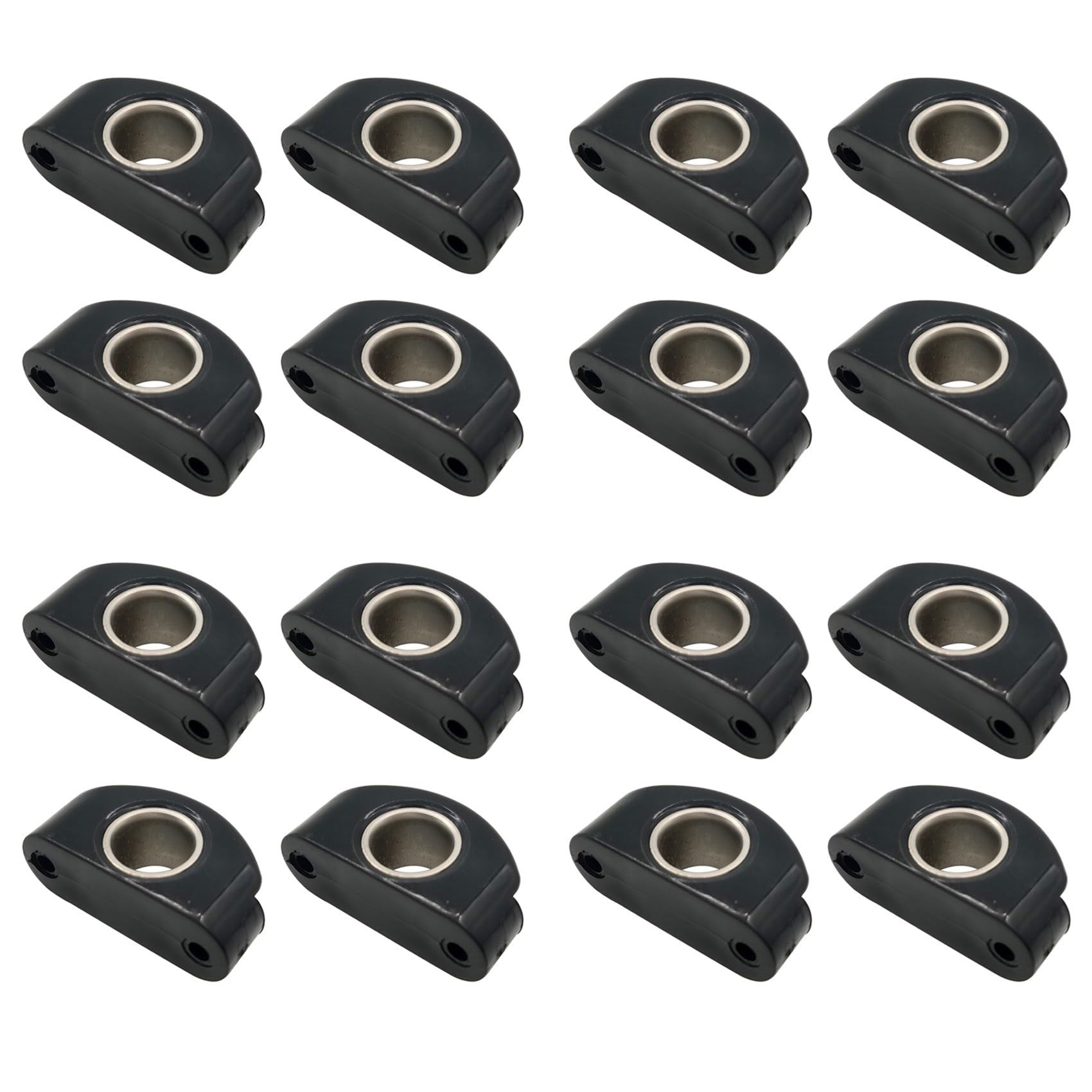 Passacavo per Barche Marine Bullseyes in Nylon Nero 12 mm 1/2 Pollice Inserto in Acciaio Inossidabile, Puleggia per Barche, 16 Pezzi
