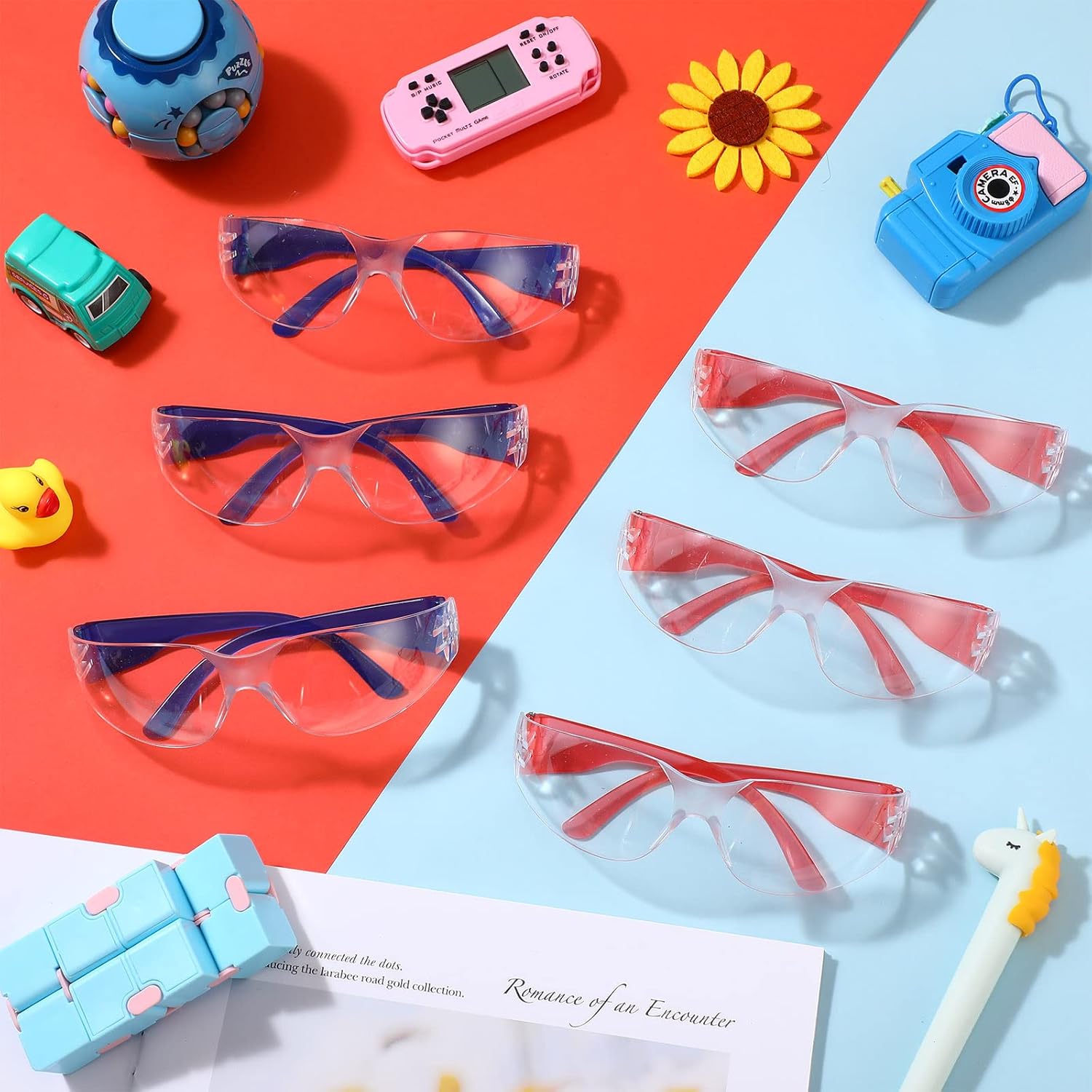 Kanayu Kids Protective Safety Glasses Bulk Kids Safety Goggles Scratch Impact Resistant Goggles Eyewear