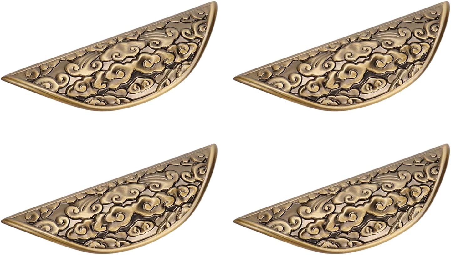 Wealrit 4 Pcs Vintage Drawer Pulls Finger Edge Handles Concealed