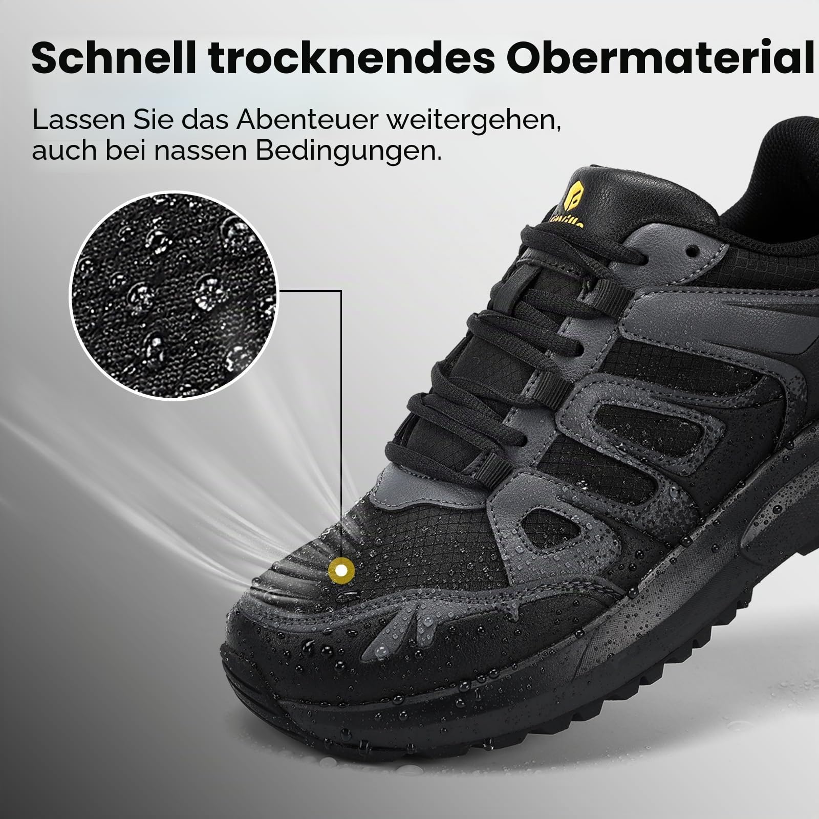 FitVille Extra Weit Wanderschuhe Herren Wasserdicht Wanderhalbschuhe Outdoor Schuhe mit Fußgewölbestütze Gr.40-50