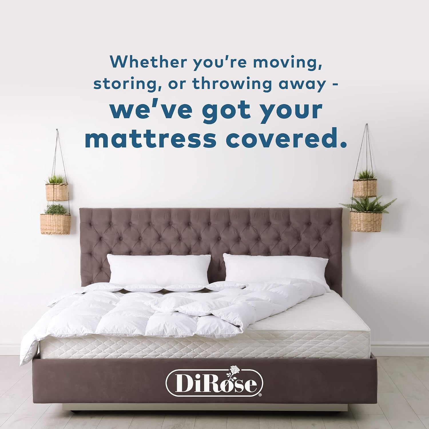 Mattress Storage Bag - Full Size Thick Plastic Moving Cover, Transport, Disposal and Protector - 3 mil Heavy Duty Reusable Clear Waterproof Mattress Protector Encasement by DiRose…