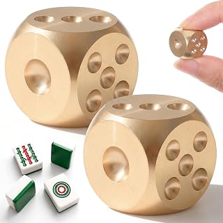 2 Pcs Copper Gold Dice Set, Solid Brass Dice Set Heavy Metal Dices