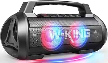 W-KING Portable Loud Bluetooth Speakers with Subwoofer, 70W Waterproof Party Outdoor Speakers Bluetooth Wireless, Deep Bass/Hi-Fi/Dynamic Light/Mic Port/42H Play/EQ/DSP/Power Bank/TF/AUX/Large Speaker