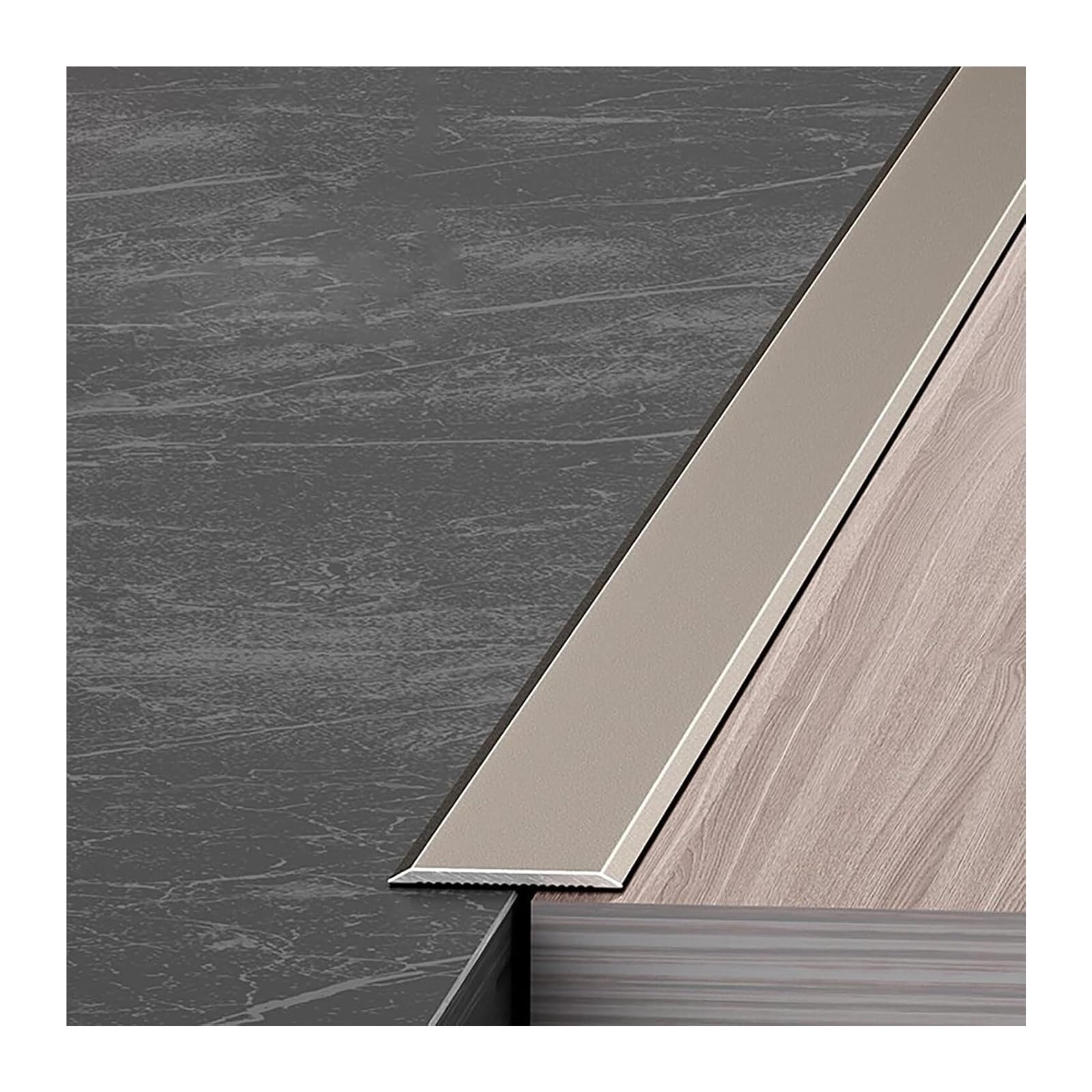 PALSINBY Transition Threshold Strip, 3-Pack Anodized Aluminum Floor Transition Strip, 10-60mm Wide(Black,W:60mm)