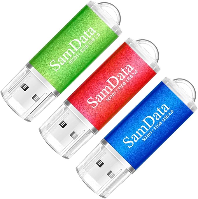 Amazon.com: SamData 3 Pack 32GB USB Flash Drives USB 2.0 Thumb Drives ...